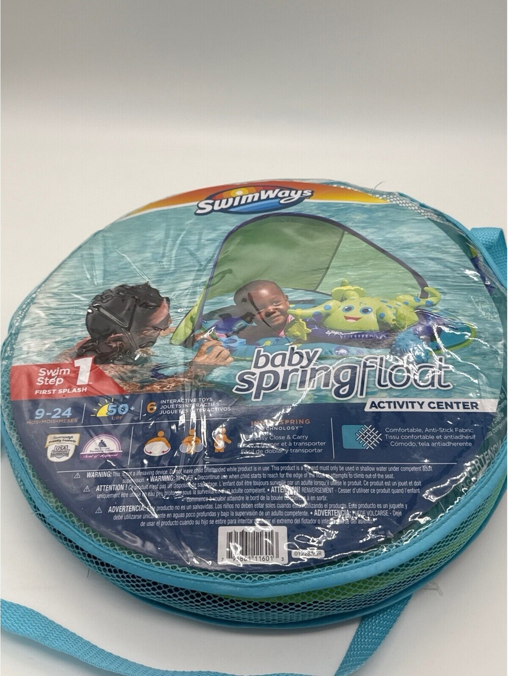 SwimWays Baby Spring Float Activity Center Pool Seat Canopy 9-24 Months NIP